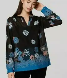 LOFT | Floral Semi Sheer Tunic Top Sz SP