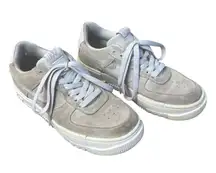 NIKE AIR FORCE ONE Fontanka Pearl White Light Bone Suede Platform Sneakers Sz 7