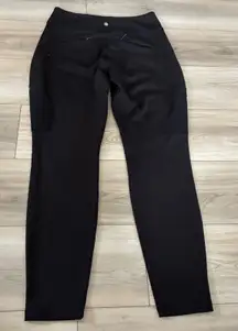 Athleta Black Cargo Pants Activewear Zip Pockets Women's Size 10