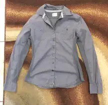 Gray button down long sleeve top never worn 