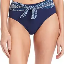 NWT Robin Piccone Blue Bandana High Waist Bikini Bottoms M