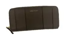 Karen Millen Large Zip Around Wallet Black  Leather