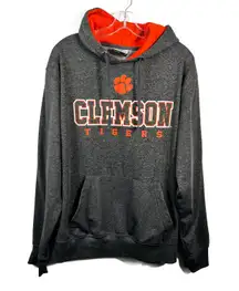 Colosseum Athletics Clemson Tigers CU Gray Spellout Hoodie Sweatshirt Large L