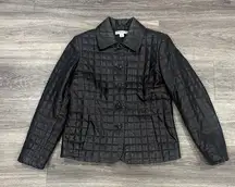Pendleton Quilted Black Leather Jacket Small