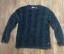 Orvis Women’s Chenille Pullover Sweater Teal Blue Crew Neck — Medium