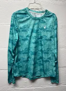 Spyder Teal Swim Long Sleeve Rash Guard 
