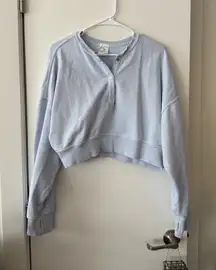aerie offline cropped snap sweatshirt