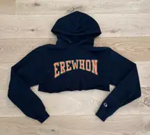 Champion Erewhon Merch Cut Crop Hoodie Size S Black Orange