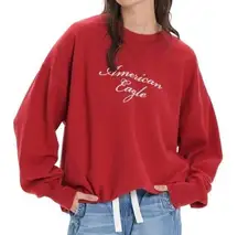 American Eagle oversized fleece graphic crew neck sweatshirt