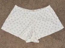 Brandy Melville White and Blue Bear Pajama Shorts
