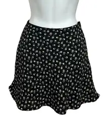 NWT Divided H&M Black Floral Print Short Skirt Size 6 Lined NEW!