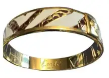 Coach Bangle Gold/White/Purple Signature .5" Logo Bangle Bracelet 2.5" Diameter