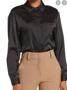 Walter Baker Bella Patch Pocket Shirt Black Size Small‎ NWT