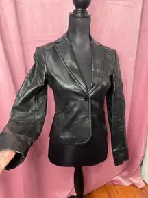 Max Azria Leather Blazer