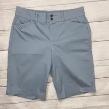 Dockers cotton blend casual chino shorts women grey sz 8