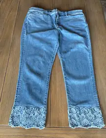 Ralph Lauren Y2K denim embroidered eyelet hems Women’s Jeans Pre-Loved Size 12