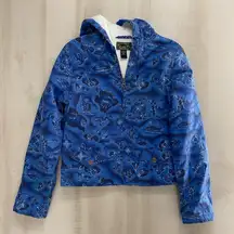 vtg LUCKY BRAND Hawaii printed blue terry cloth full zip jacket 90s 00s