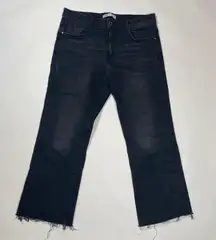 ZARA Mini Flare High Rise Ankle Denim Jeans Size 12 Womens