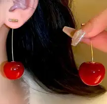 🍒 Red cherry gorgeous drop earrings New gift girlfriend wife mom daughter