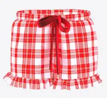 Victoria’s Secret Red Plaid Ruffled Women’s Boxer Shorts