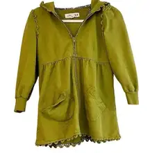 Lilka Anthropologie Green Full Zip Hoodie Jacket Small