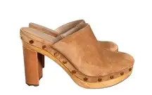 Veronica Beard Grita Suede Clogs in tan 10