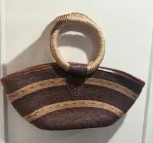 Artesanal‎ Handcrafted Brown and Tan Woven Hand Bag Purse