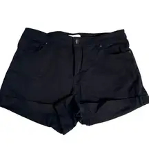 H&M Black‎ High Rise Short 12 Medium Zip Up Cuffed Jean