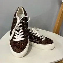 Madewell  cheetah print calf hair casual sneakers