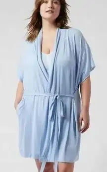 Athleta  Nighttime Bliss Short Sleeve Robe Light Blue NWT Size Small Pockets