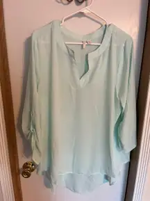 Mint Flowy Top