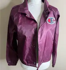 Burgundy cropped champion jacket size medium