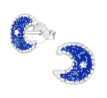  epoxy sparkle sterling Silver space earrings
