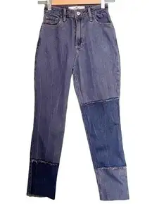 Hollister Y2K Jeans Curvy High Rise Mom Jean Medium Blue Patch Women’s Size 23