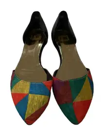 Cape Robbin Muticolor Geometric Print Pointed Flat Shoes Size‎ 8.5
