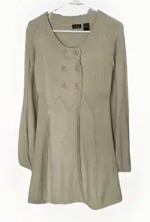 Y2K Preppy Cream Sweater Mini Cardigan Joyce Leslie Vintage Women's Medium