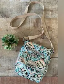 NWOT Artist Circle Coated Canvas Messenger Crossbody Southwest Aztec