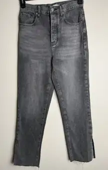 Pacsun Women Size 26 High Rise Dad Jeans‎ Gray Straight Leg Denim Jeans