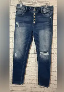 KanCan Button Fly Stylish Blue Women's Jeans, 13