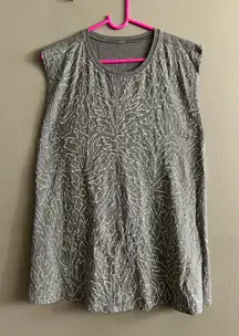 Women’s Lululemon Athletica Muscle Hustle Tee Gray White Abstract Tank Top