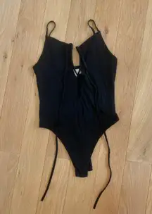 Lace Up Thong Bodysuit 