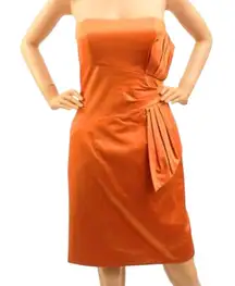 Max & Cleo Cocktail Formal Dress Size‎ 4 Semi-formal Burnt Orange Necter