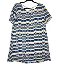 Rokoko Dress Womens Size Large Multicolor Scoop Neck Short Casual Short Sleeves