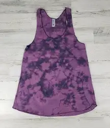 NWOT American Apparel 50/50 Custom Purple Bleach Tie Dye Crinkle Tank Top XS