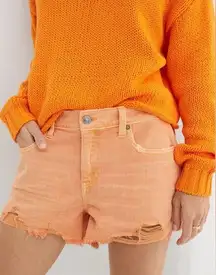 Aerie Daydream High Waist Denim Short Size Small NWT Orange