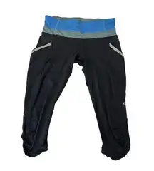 Lululemon Run a Marathon Crop Pant Womens 4 Black Running Stretch Legging GH14-1