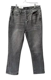 Judy Blue Skinny Fit Capri Size 15/32 Button Up Stretch‎ Preppy Mom Modern NWT