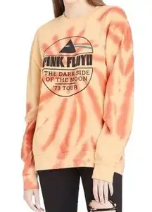 Pink Floyd Dark Side of The Moon Orange Tie Dye Size Small Crewneck Sweatshirt