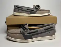 Sperry Women's Starfish Pin Perforated Boat Shoes in Grey