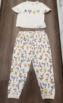 Disney Winnie the Pooh Pajama Set Size L Sleepwear Loungewear